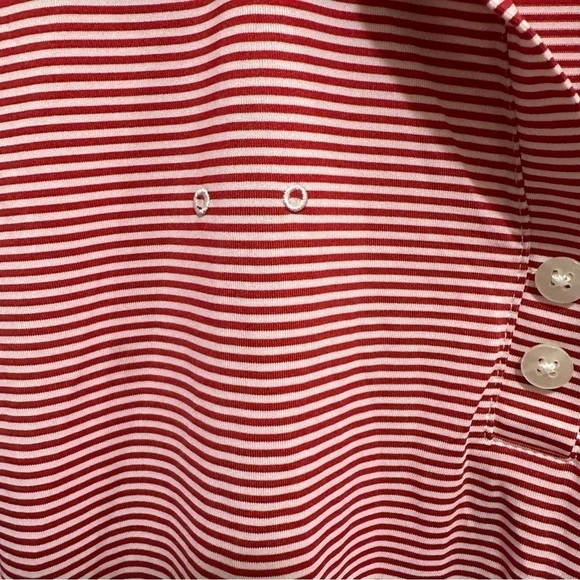 Women's Polo Striped Button Down Shirt - Red - Picture 3 of 5